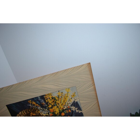 Vintage Print 1940s Floral Statues Print with Drape and Matte - Picture 7 of 7